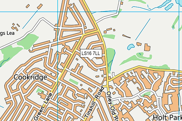 LS16 7LL map - OS VectorMap District (Ordnance Survey)