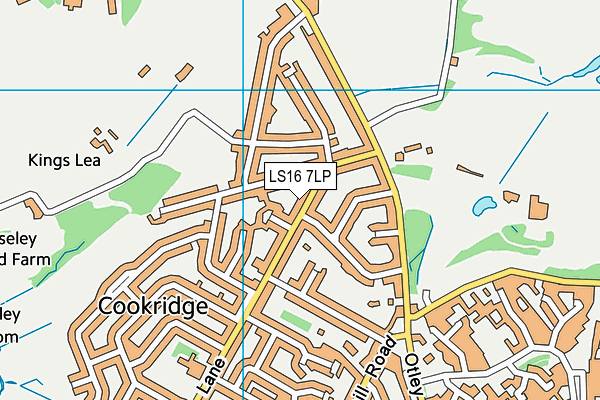 LS16 7LP map - OS VectorMap District (Ordnance Survey)