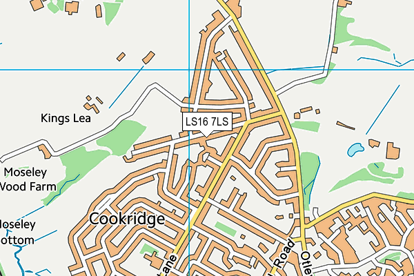 LS16 7LS map - OS VectorMap District (Ordnance Survey)