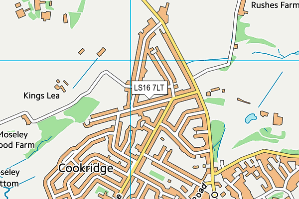 LS16 7LT map - OS VectorMap District (Ordnance Survey)