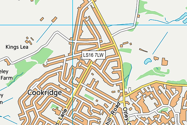 LS16 7LW map - OS VectorMap District (Ordnance Survey)