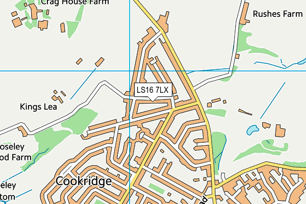 LS16 7LX map - OS VectorMap District (Ordnance Survey)