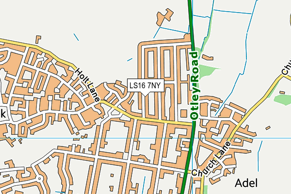 LS16 7NY map - OS VectorMap District (Ordnance Survey)