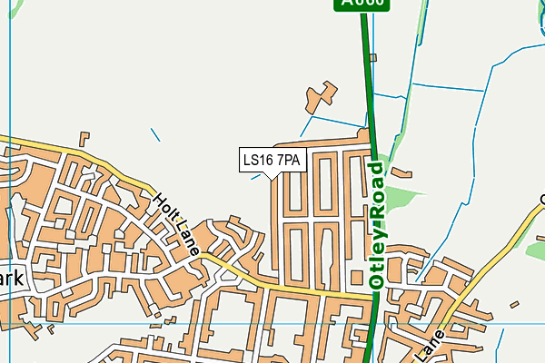 LS16 7PA map - OS VectorMap District (Ordnance Survey)