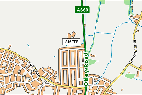 LS16 7PB map - OS VectorMap District (Ordnance Survey)