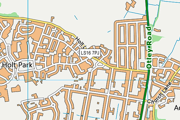 LS16 7PJ map - OS VectorMap District (Ordnance Survey)