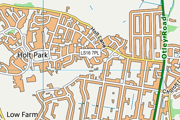 LS16 7PL map - OS VectorMap District (Ordnance Survey)