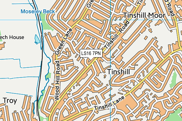 LS16 7PN map - OS VectorMap District (Ordnance Survey)