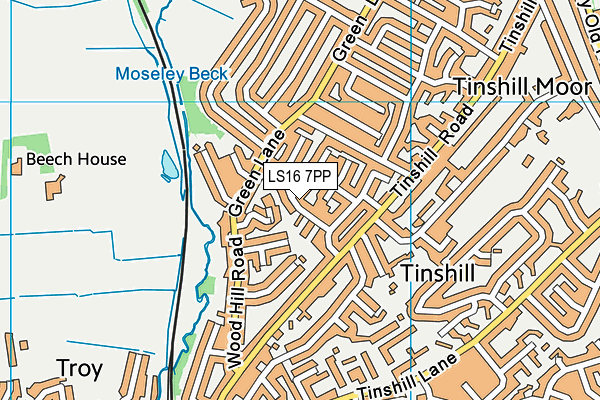 LS16 7PP map - OS VectorMap District (Ordnance Survey)