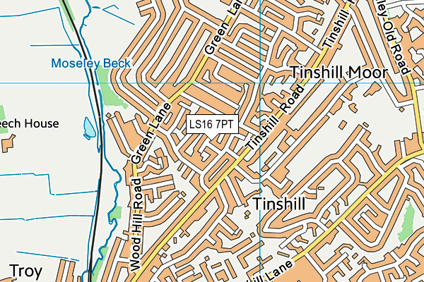 LS16 7PT map - OS VectorMap District (Ordnance Survey)