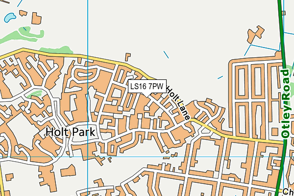 LS16 7PW map - OS VectorMap District (Ordnance Survey)