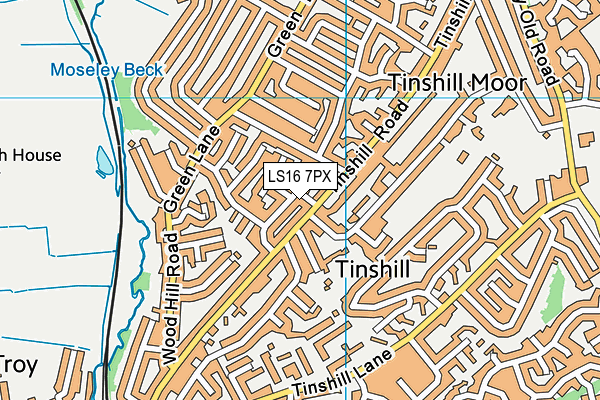 LS16 7PX map - OS VectorMap District (Ordnance Survey)