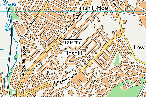 LS16 7PY map - OS VectorMap District (Ordnance Survey)