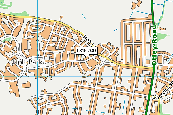 LS16 7QD map - OS VectorMap District (Ordnance Survey)