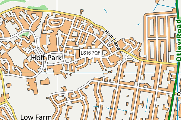 LS16 7QF map - OS VectorMap District (Ordnance Survey)