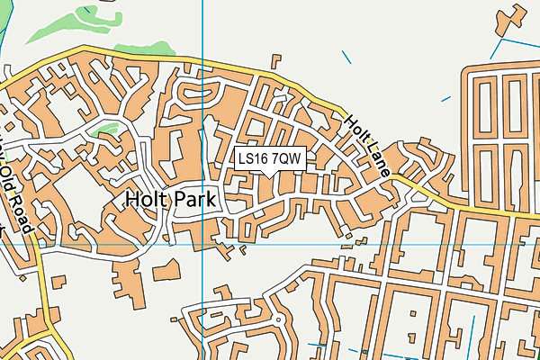 LS16 7QW map - OS VectorMap District (Ordnance Survey)