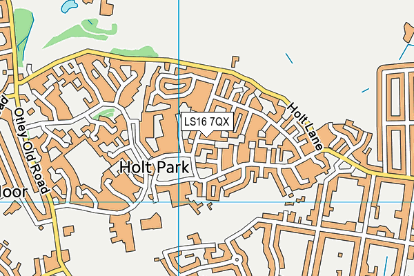 LS16 7QX map - OS VectorMap District (Ordnance Survey)