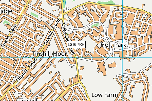 LS16 7RH map - OS VectorMap District (Ordnance Survey)