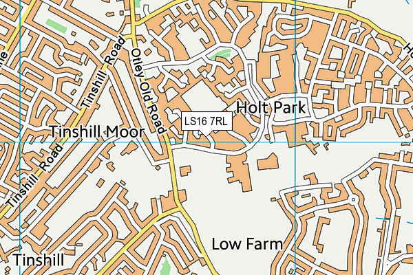 LS16 7RL map - OS VectorMap District (Ordnance Survey)