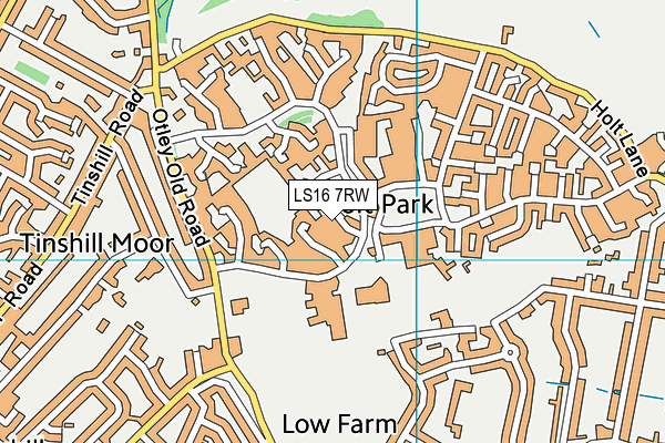 LS16 7RW map - OS VectorMap District (Ordnance Survey)