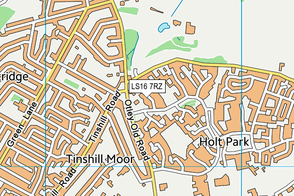 LS16 7RZ map - OS VectorMap District (Ordnance Survey)