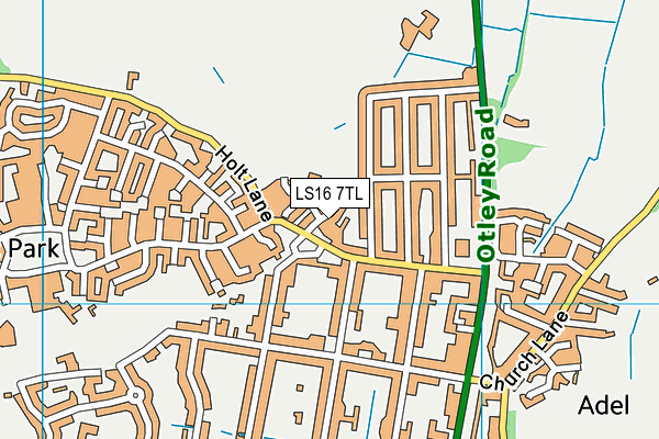 LS16 7TL map - OS VectorMap District (Ordnance Survey)