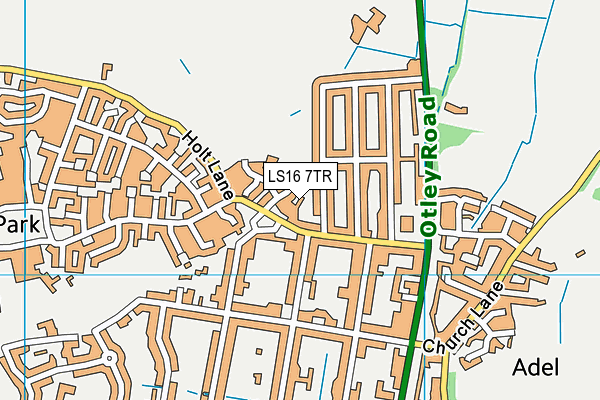 LS16 7TR map - OS VectorMap District (Ordnance Survey)