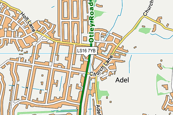 LS16 7YB map - OS VectorMap District (Ordnance Survey)