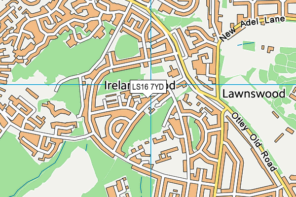 LS16 7YD map - OS VectorMap District (Ordnance Survey)