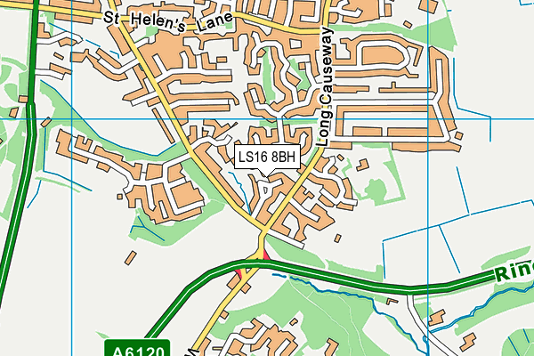 LS16 8BH map - OS VectorMap District (Ordnance Survey)