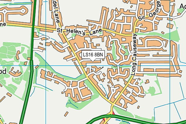 LS16 8BN map - OS VectorMap District (Ordnance Survey)