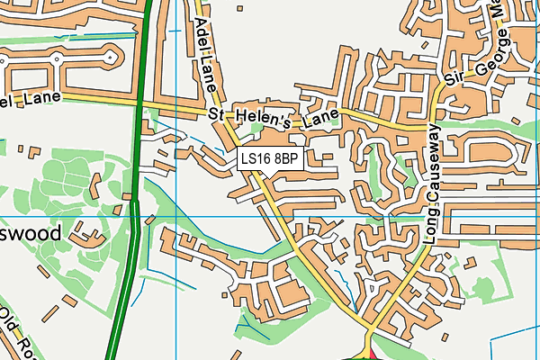 LS16 8BP map - OS VectorMap District (Ordnance Survey)