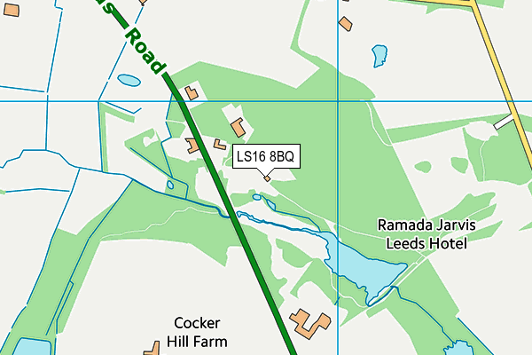 LS16 8BQ map - OS VectorMap District (Ordnance Survey)