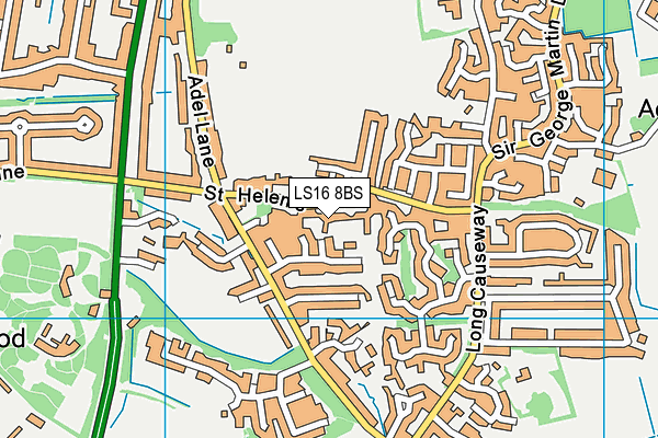 LS16 8BS map - OS VectorMap District (Ordnance Survey)