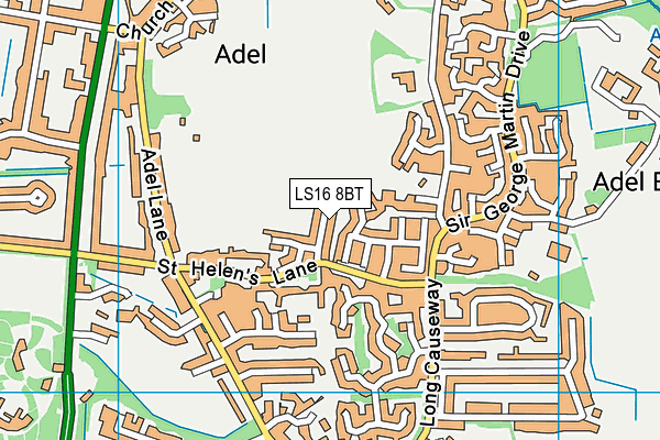 LS16 8BT map - OS VectorMap District (Ordnance Survey)