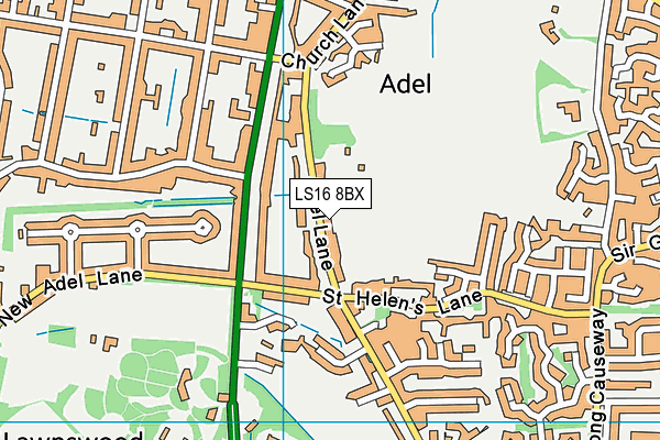 LS16 8BX map - OS VectorMap District (Ordnance Survey)