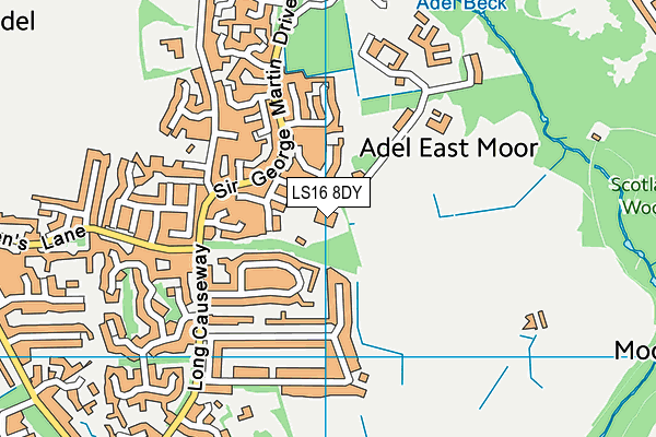 Adel Primary School map (LS16 8DY) - OS VectorMap District (Ordnance Survey)