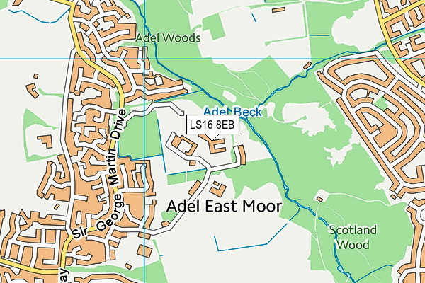 Adelbeck Secure Children's Home map (LS16 8EB) - OS VectorMap District (Ordnance Survey)