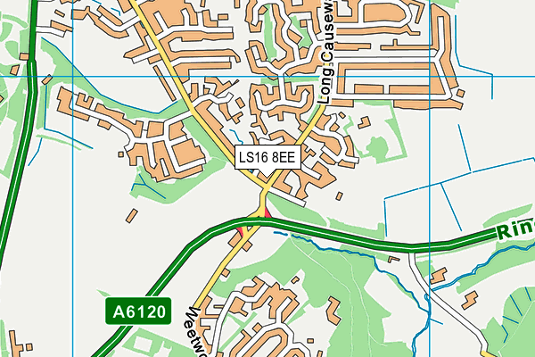 LS16 8EE map - OS VectorMap District (Ordnance Survey)