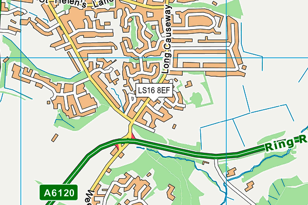 LS16 8EF map - OS VectorMap District (Ordnance Survey)