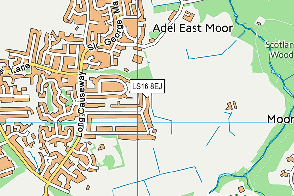 LS16 8EJ map - OS VectorMap District (Ordnance Survey)