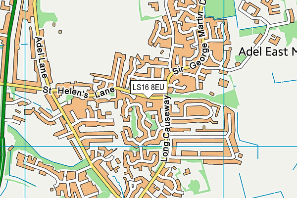 LS16 8EU map - OS VectorMap District (Ordnance Survey)