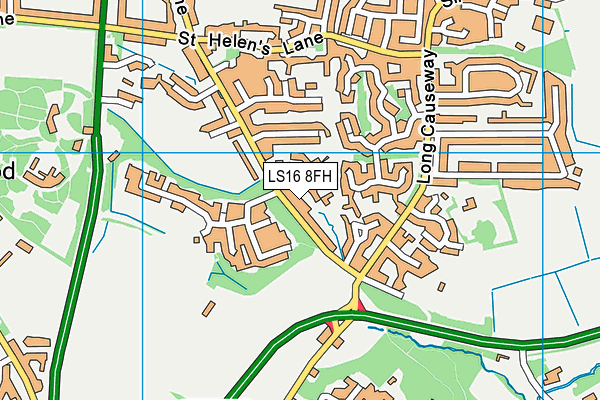 LS16 8FH map - OS VectorMap District (Ordnance Survey)