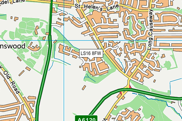 LS16 8FW map - OS VectorMap District (Ordnance Survey)