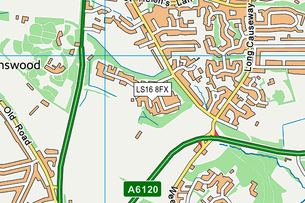 LS16 8FX map - OS VectorMap District (Ordnance Survey)
