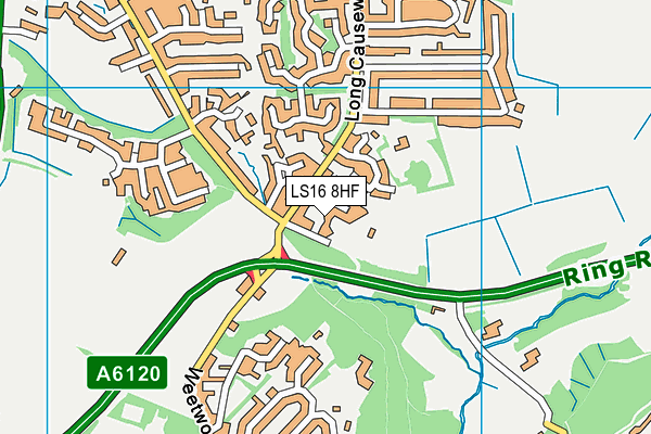 New Rover Cricket Club map (LS16 8HF) - OS VectorMap District (Ordnance Survey)