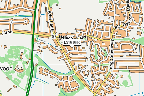 LS16 8HR map - OS VectorMap District (Ordnance Survey)