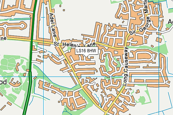 LS16 8HW map - OS VectorMap District (Ordnance Survey)