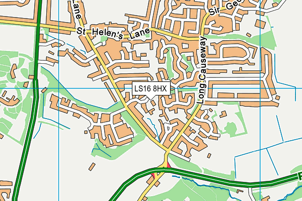 LS16 8HX map - OS VectorMap District (Ordnance Survey)