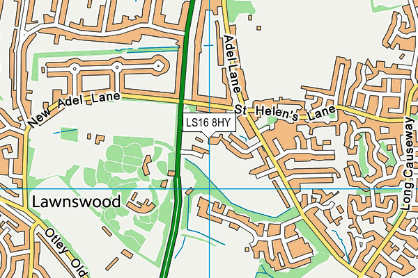 LS16 8HY map - OS VectorMap District (Ordnance Survey)